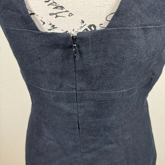 J. Crew Collection Black Structured Tie Bodice Linen Sleeveless Mini Dress Sz 4 - Picture 6 of 9